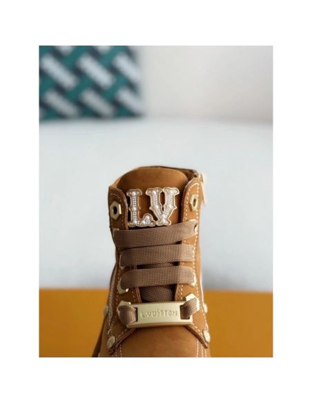 Louis Vuitton Round Toe Lace-up Boots,LOUIS VUITTON